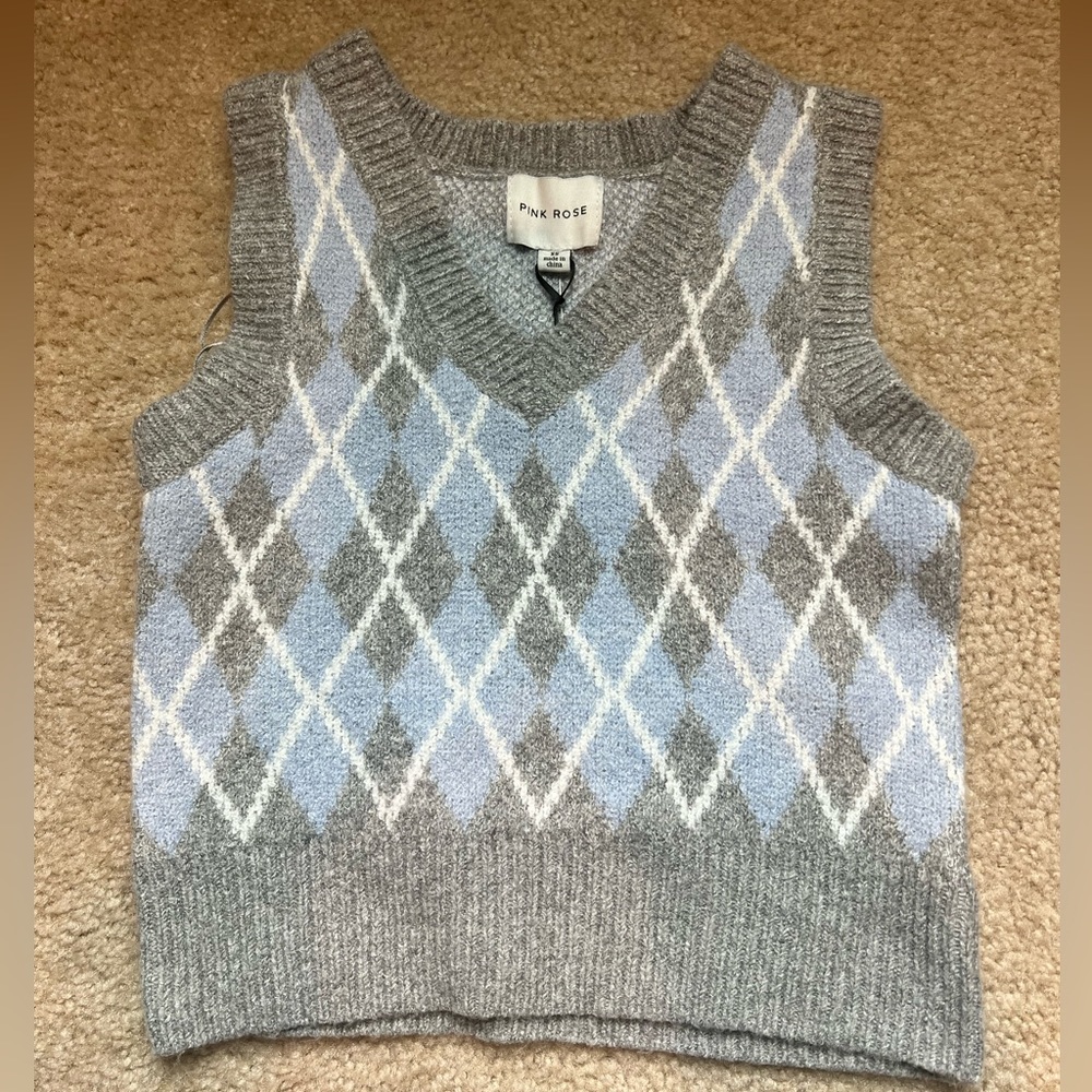Pink Rose Sweater Vest